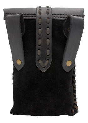 Schwarze Wildleder Tasche zur Befestigung am Gürtel