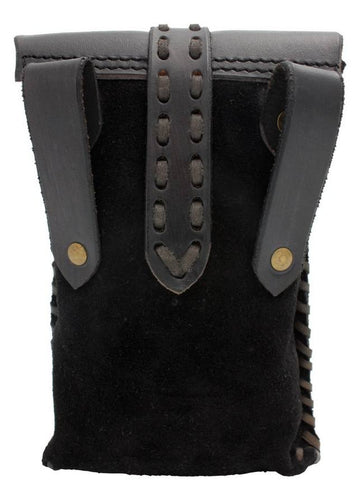 Schwarze Wildleder Tasche zur Befestigung am Gürtel