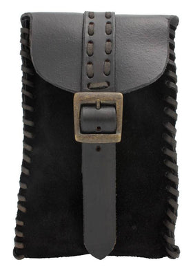 Schwarze Wildleder Tasche zur Befestigung am Gürtel
