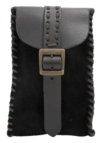 Schwarze Wildleder Tasche zur Befestigung am Gürtel