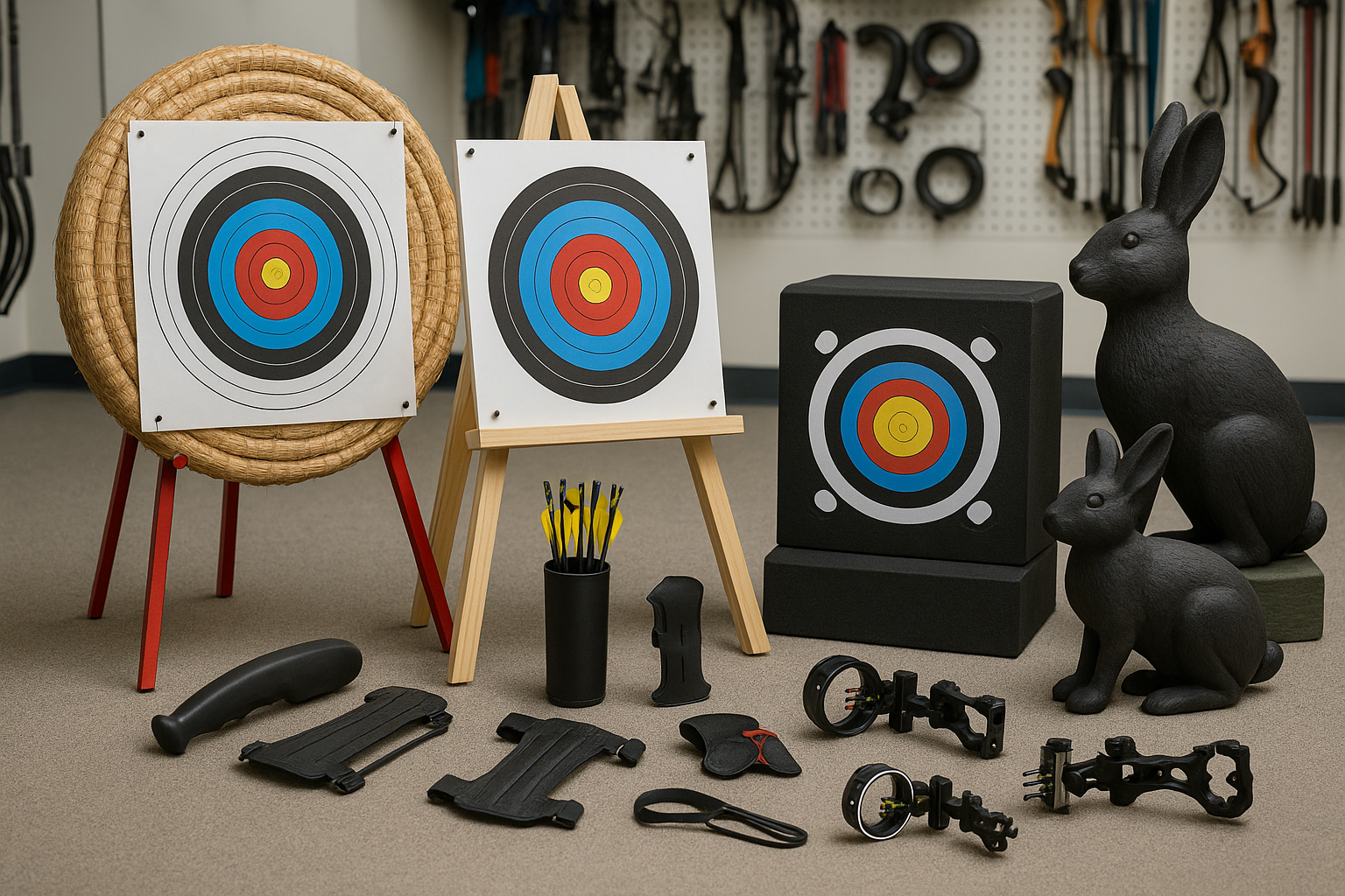 bow targets and target range accesories