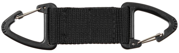 Doppelhalter mit Karabinerhaken schwarz
