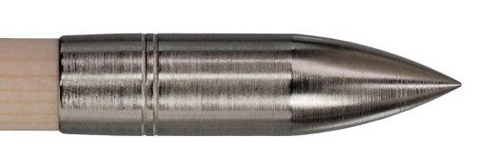 Vernickelte Stahlspitze Bulletform